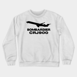 Bombardier CRJ900 Silhouette Print (Black) Crewneck Sweatshirt